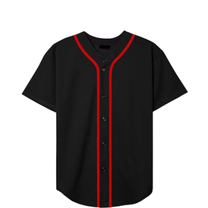 Kualitas Terbaik sublimasi polos leher V kosong cepat kering kemeja olahraga kancing Jersey bisbol - Product Image 3