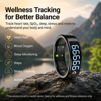Anillo Contador de Tasbeeh para Oración Musulmana, Monitor de Actividad Física con Control por Aplicación, Análisis de Salud con IA, Alarma de Azan, Acero Inoxidable IP67, Anillo Zikr