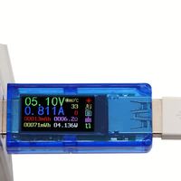 AT34 Voltmeter Dc Digital Lcd, pengukur voltase USB 3.0 layar warna pengisi daya baterai Bank daya tampilan Usb Tester