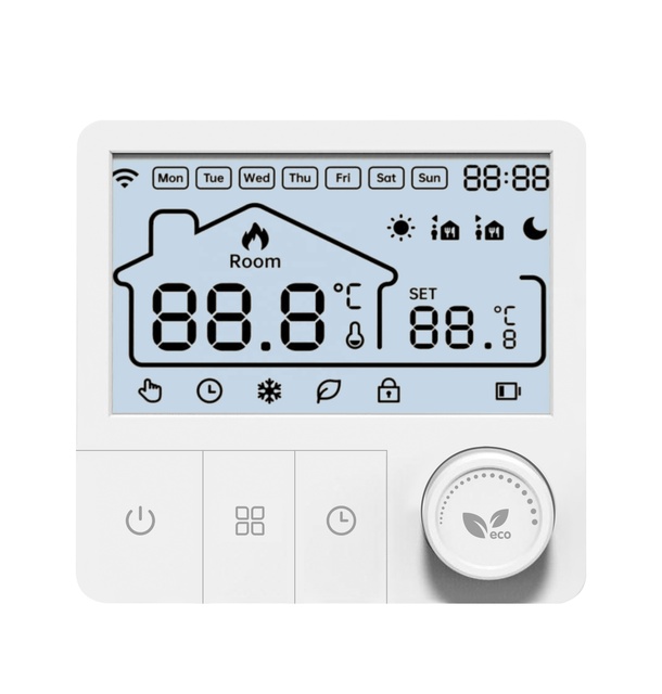 AM002 Modern Flexible Wired WiFi Smart Thermostat for Gas Boiler Floor Heating Parts Home Office Use Tuya APP Manufacturer