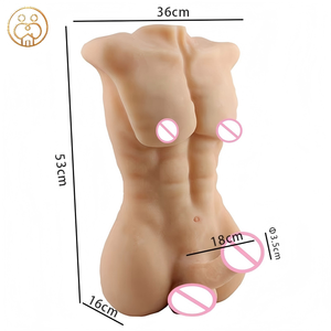 Jouets sexuels pour la masturbation féminine, poupée sexuelle réaliste en forme de torse masculin musclé, poupée sexuelle <span class=keywords><strong>gay</strong></span> réaliste avec pénis et gode - Product Image 6