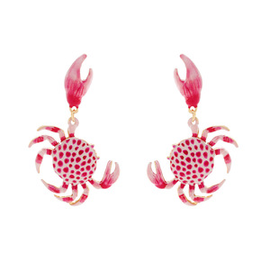 Boucles d'oreilles en alliage d'animaux de mer de crabe rose créatif exagéré bijoux de vacances de plage pour femmes - Product Image 6