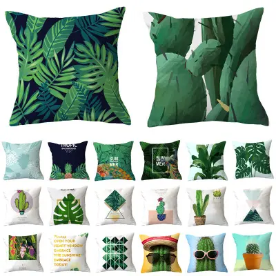 green boho car sofa home decorative couch pillows,Hawaii style Cotton back support pillow for office chair