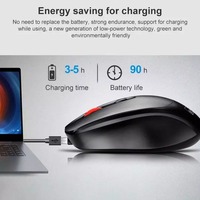 Mouse Optik USB Nirkabel 2.4GHz 361 DPI Tinggi Terbaru Bahan ABS Mendukung Windows XP/7/8 Portabel untuk Penggunaan Kantor dengan Mini Receiver