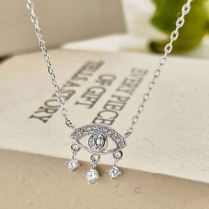Dylam Dainty 2024 Valentine's Day Gift S925 Silver Rhodium 18K Gold Plated 5A Cubic Zirconia Eye Pendant Link <b>Chain</b> Necklaces - Product Image 5