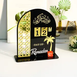 TX 2024 Desktop Countdown Calendar Ramadan Party Ornament Ramadan Advent Calendar Home Office Decoration Eid Mubarak Party Favor