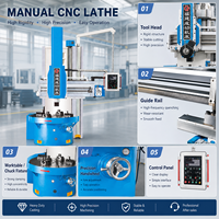 Machine de découpe et d'alésage industrielle sur colonne simple, robuste, en métal, avec tour CNC manuel certifié CE