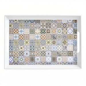 ZELLER PRESENT Melamine <b>Tray</b> Mosaic Pattern Rectangular <b>Serving</b> <b>Tray</b> - Product Image 2