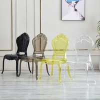 Meubles de maison, chaises de salle à manger modernes en acrylique transparent, ensemble de 4 pour table à manger, utilisation en intérieur