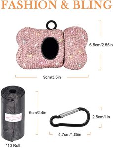 INS <span class=keywords><strong>Bling</strong></span>-Bolsa de residuos para perros y gatos, dispensador de correa para mascotas, bolsas de residuos para perros con Clip de mosquetón de Metal - Product Image 4