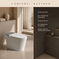 WC intelligent à chasse d'eau à sec, WC électrique portable avec télécommande, chasse d'eau par aspiration et design compact pour salle de bain