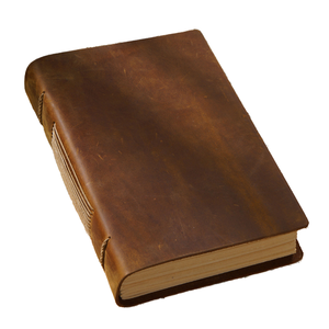 Carnet de voyage vintage rétro en cuir de vachette de luxe fait main, grande taille, gaufré, pour hommes - Product Image 3