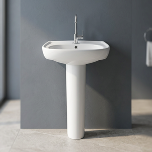 Modern Round Ceramic Wash Basin with Pedestal Drainer Single Hole Porcelain Bathroom Sink Sanitary ware Products - Product Image 4