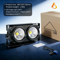 Projecteur de scène LED COB 200W CW WW à 2 yeux, lumière de scène DMX pour mariage, club, théâtre, diffusion en direct, concert