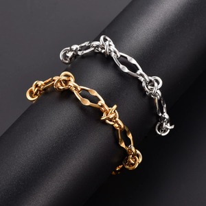 Bracelet chaîne punk en acier inoxydable épais avec nœud pour femmes et hommes, chaîne de cheville, bracelet de poignet, bijoux en métal - Product Image 3