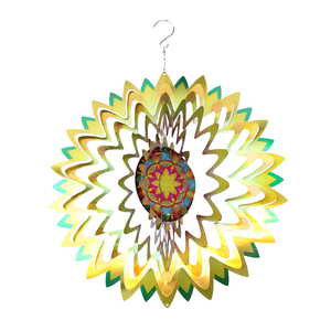 Wholesale Colorful Home Outdoor <b>Garden</b> Decor Yard Hanging 3d Metal Stainless Steel Wind Spinner - Product Image 1