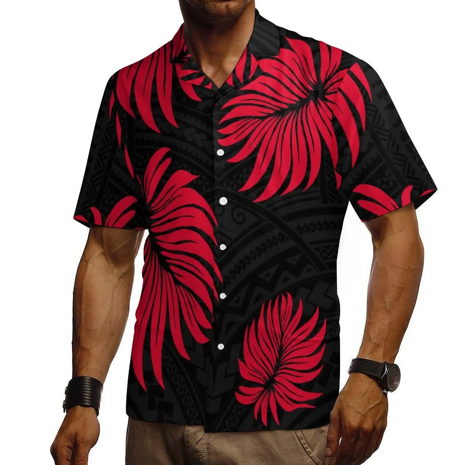 Camisas informales de algodón y poliéster, camisas de alta calidad, Estilo Hawaiano, para verano, OEM