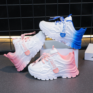<span class=keywords><strong>Sneakers</strong></span> per Bambini a Blocchi di Colore, Scarpe Casual con Suola Spessa per Ragazzi e Ragazze, Antiscivolo, Traspiranti, Leggere, con Lacci, per Studenti - Product Image 1