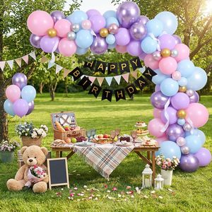 Pink Purple Blue <strong>Rainbow</strong> <strong>Birthday</strong> Party Balloons 12 Inch Glossy Latex Set Snowflake Princess Baby Shower <strong>Decoration</strong> - Product Image 6
