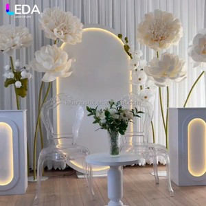 ชุดตกแต่งงานแต่งงาน LEDA สไตล์เรียบง่ายสำหรับตกแต่งภายใน  ชุดสามชิ้นอะคริลิคสีขาว  ซุ้มโค้งพร้อมไฟ LED สำหรับงานแต่งงาน - Product Image 3