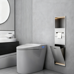 Poubelle murale multifonctionnelle moderne en acier inoxydable à 3 niveaux, porte-serviettes en papier toilette <span class=keywords><strong>pour</strong></span> hôtel - Product Image 2