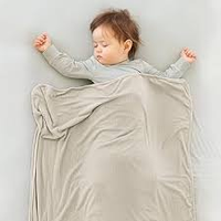 Couverture pour bébé en jersey de bambou et élasthanne super douce, personnalisée, 120*120cm, douce pour la nurserie