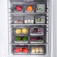 Tiroir de tri des aliments de cuisine en PET transparent, organisateur de bac de réfrigérateur, boîte de rangement pour réfrigérateur