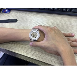 BAOLISHI zircone quadrante da <span class=keywords><strong>uomo</strong></span> 925 in argento sterling braccialetto puntatore digitale automatico orologio meccanico - Product Image 5