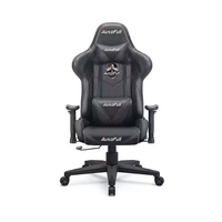 AutoFull C3 Bouclier du Vent AF808 Chaise de Gaming Chaise d'ordinateur Canapé ergonomique Chaise Gris Noir