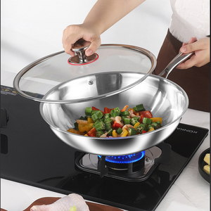 Poêle wok triply en acier inoxydable 304 panci sartenes ustensiles de cuisine à induction grande poêle Wok poêle à frire antiadhésive - Product Image 5