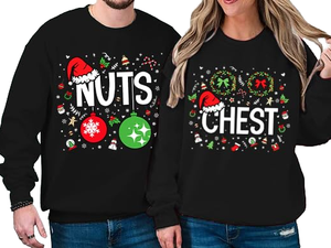 Nouvelle Tendance 2026 : Sweat-shirts de Noël Imprimés Doublés et Amples en Non-Tissé Assortis pour Couples – Tenues de Fêtes pour Lui et Elle - Product Image 3