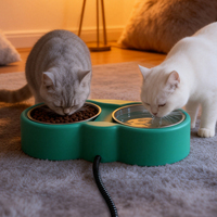 Bol chauffant pour animaux de compagnie, pour chat et chien, résistant au gel, distributeur de nourriture chauffante pour animaux avec cordon anti-mastication, étanche, thermostat intégré