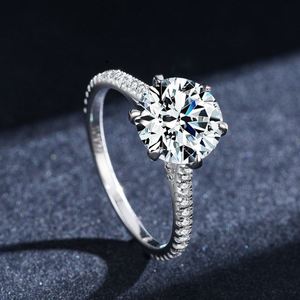 Anillo de Compromiso Clásico al por Mayor, Chapado en Rodio, Plata S925, Anillos de Promesa Personalizados para Parejas - Product Image 1