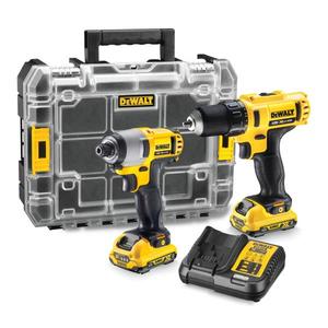 Kit perceuse-visseuse sans fil et visseuse à chocs DeWalt 18V avec chargeur de batterie et coffret - Product Image 1
