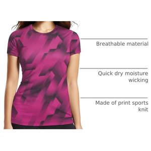 T-shirt de sport personnalisé pour femme, manches courtes, séchage rapide, haut de yoga athlétique, col rond, coupe ajustée, vêtements de sport - Product Image 4