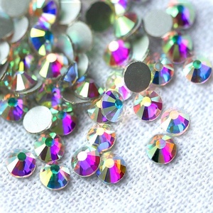 Diamantes de imitación redondos de alta calidad, grado <span class=keywords><strong>a</strong></span> 1,3-8mm, redondos, sin fijación en caliente, <span class=keywords><strong>AB</strong></span>, adhesivos para prendas de vestir, diamantes de imitación brillantes - Product Image 6