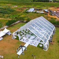Tente de réception en PVC transparent de haute qualité en forme de pêche, grande tente pliante pour mariages et fêtes, idéale pour les événements et banquets en plein air