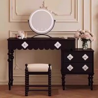 Coiffeuse moderne en bois massif avec miroir sur pied, tailles personnalisées, mobilier d'intérieur de haute qualité pour appartement et maison