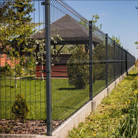 Panneau de clôture en treillis soudé 3D en V, revêtu de poudre, en acier galvanisé pour clôture de périmètre résidentiel, jardin, cour, parc
