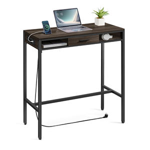 <span class=keywords><strong>VASAGLE</strong></span>-<span class=keywords><strong>Mesa</strong></span> de almacenamiento rectangular con cajón móvil, <span class=keywords><strong>mesa</strong></span> de bar con 2 ganchos y toma de corriente - Product Image 2