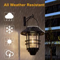 ESRA 13A Lot de 2 lanternes solaires LED pour jardin, lumières suspendues étanches pour extérieur avec capteur de lumière automatique, montage mural