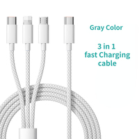 Câbles de données tressés en nylon en gros 3 en 1 Câble de chargeur Micro USB Type C pour téléphone