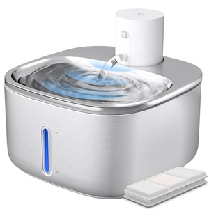 Fontaine à eau automatique pour animaux de compagnie, 3,2 L, en acier inoxydable, fonctionnant sur piles, pour l'intérieur et l'extérieur - Product Image 1