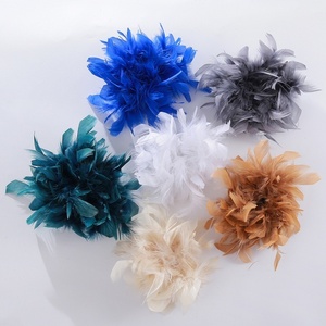 Neue 16cm Feder Große Blumen-Brosche für Damen Handgefertigtes Feder-Accessoire für Vielseitige Outfits - Product Image 6