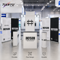 TIANYU Mur d'images en tissu personnalisé avec cadre en aluminium de qualité, couleurs vives, impression par transfert thermique pour événements de marque