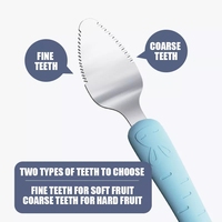 Tiktok cuillère à fruits 2 en 1 en Silicone à pointe souple en acier inoxydable à Double tête pour bébé