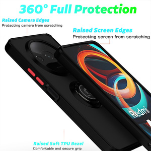 Per Xiaomi Redmi 13 12 9 10 / A3 A1 A1 + 13C 12C 10C 9C 10A 10A 11A / 9 Prime Poco <span class=keywords><strong>C3</strong></span> Cover opaca Stand Hybrid custodia posteriore con anello - Product Image 4