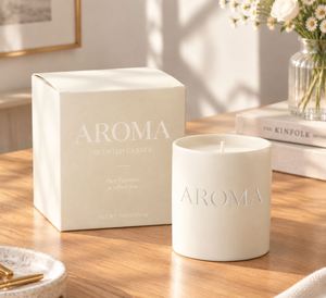 เทียนหอมเซรามิกสีชมพู AROMA, เทียนอโรมาเธอราพีพร้อมกล่องของขวัญ, ของตกแต่งบ้านสไตล์มินิมอล, ไส้เทียน 1 เส้น - Product Image 2