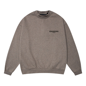 Sweat-shirt personnalisé 100% Coton coupe ample anti-boulochage SS22 Ess Flocked Light Oat Dark Oat Elastic Super <span class=keywords><strong>David</strong></span> Winter Letter - Product Image 5