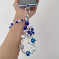 Chaîne de téléphone de luxe style industriel lourd, pavée de diamants, motif papillon rouge, avec perles en strass, lanière, breloque de sac, bijou, cadeau pour elle